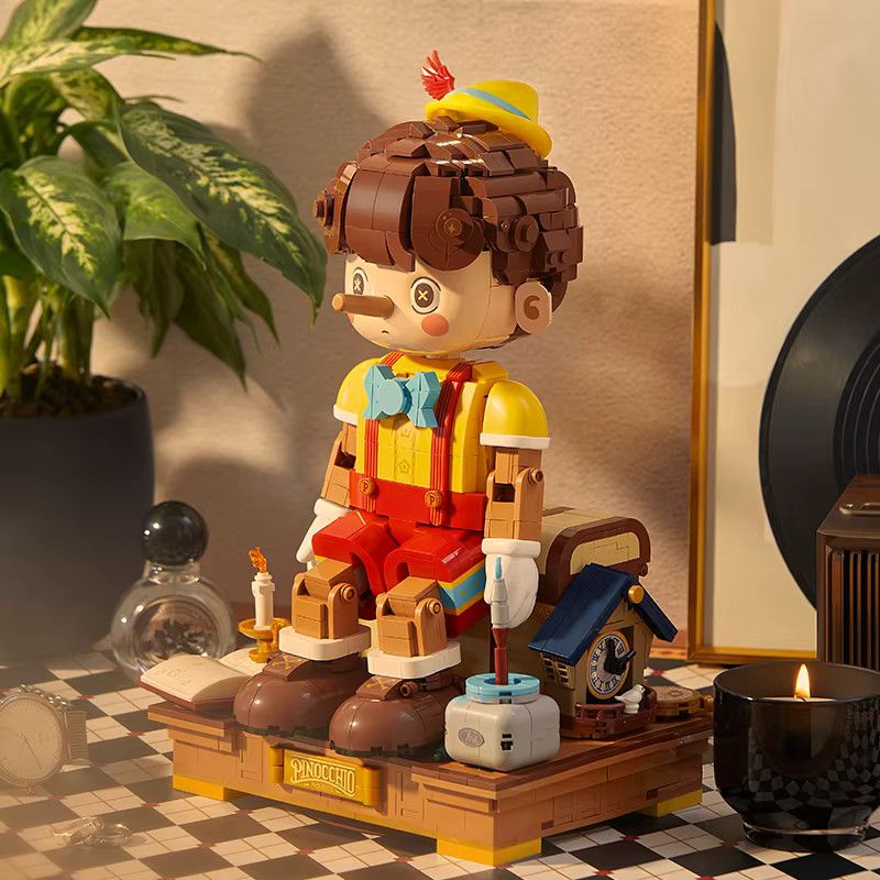 Wekkit Pinocchio Bausteine DIY Märchen Puppen Modell Multicolor als pädagogisches Desktop-Deko Spielzeug - Bild 3