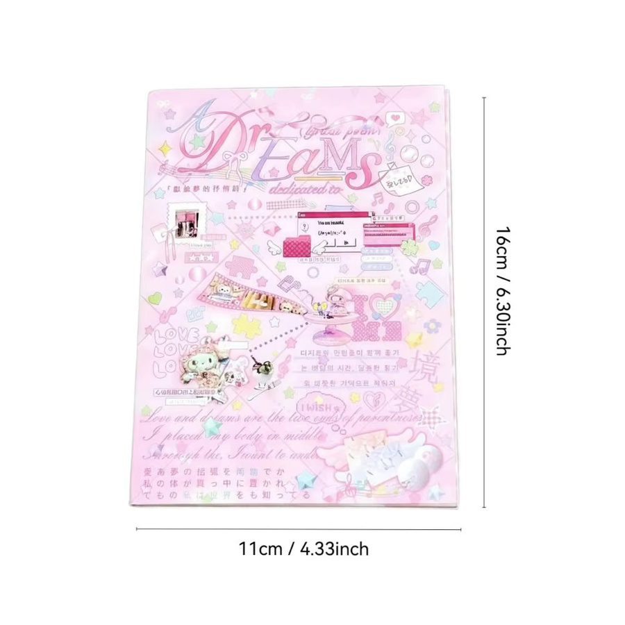 Kreatives 24-seitiges Stickerbuch im japanischen Cartoon-Stil in Rosa und Weiß für dein Scrapbook und Tagebuch - Bild 2