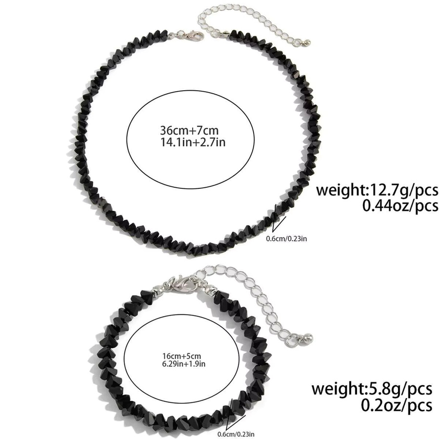 IngeSight.Z Schmuck-Set, Halskette und Armband, Kristall, Schwarz, Damen - Bild 2