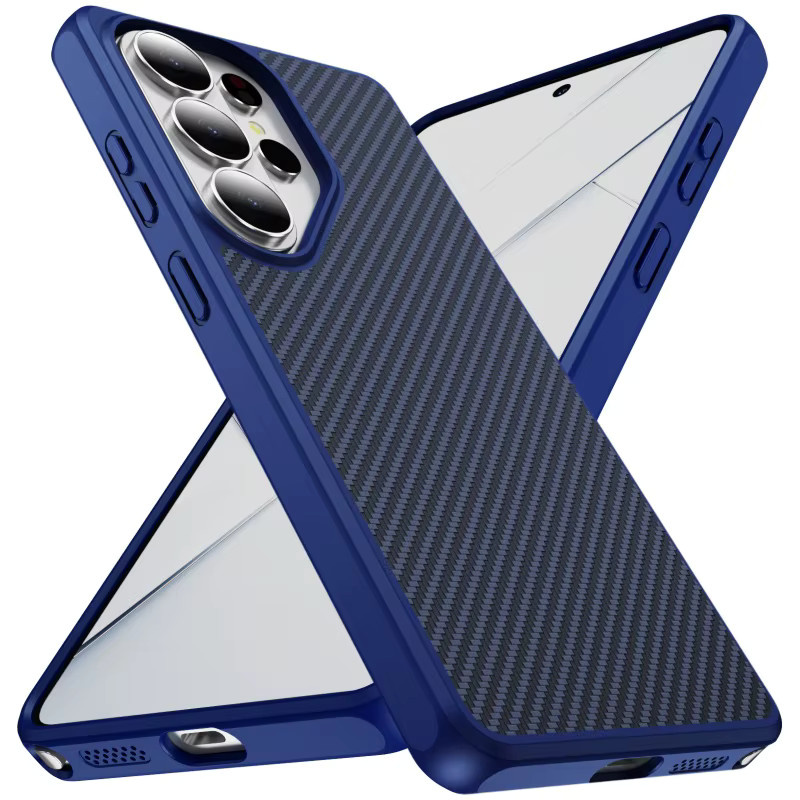 SUNWARD Business-Handyhülle mit Carbonfaser-Textur für Samsung Galaxy S25 S24 S23 S26 Ultra Android, stoßfest und sturzsicher, Schwarz oder Blau - Bild 2