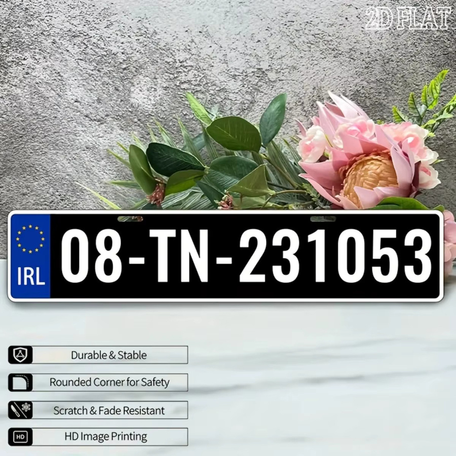 Personalisierte Metallplatte mit EU-Flagge von CIFBUY, dekoratives Aluminium-Nummernschild für die Wanddekoration, B/H: 40 x 10 cm, Multicolor - Bild 3