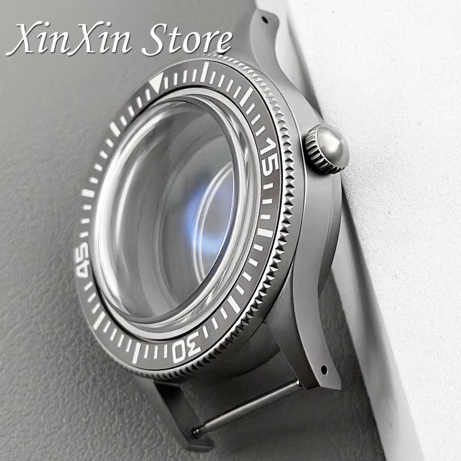 XINGHAN Uhrengehäuse Titan, 40mm, Silber, Vintage, AR Saphirglas - Bild 2