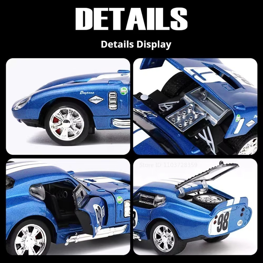 RMZ city Mustang Shelby Cobra Viper Spielzeugauto, 1:32, Metalldruckguss, mit Licht und Sound - Bild 4