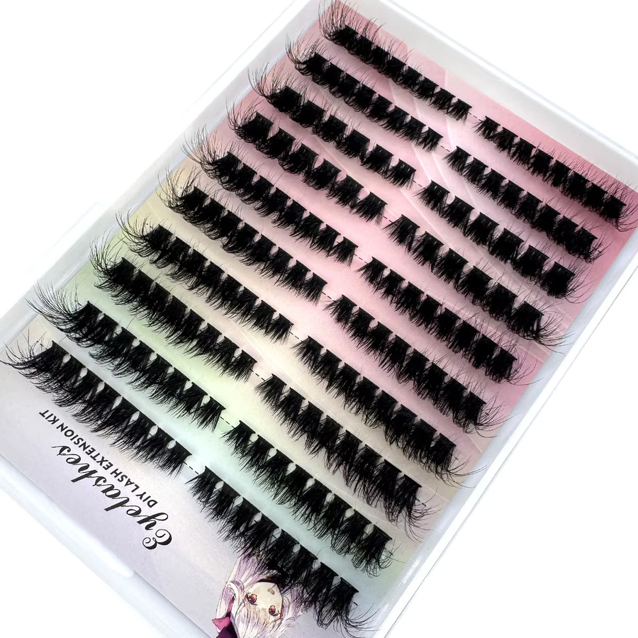 Left+Right Eye Lash Extension Single Clusters, Black, Unisex - Bild 3