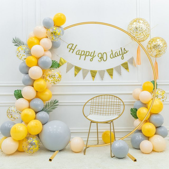 HGTUGO Runder Metall-Hochzeitsbogen in Gold, 2m Ballonständer für Hochzeiten, Geburtstage und Dekorationen - Bild 1