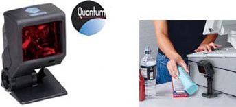 Honeywell QuantumT 3580 1D Laser-Präsentationsscanner Kit in Schwarz mit USB-Anschluss und Standfuß - Bild 1