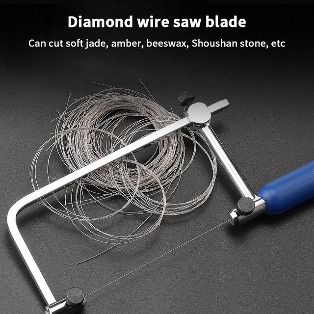 HUXUAN Superfeiner Diamant-Schneidedraht in Silber, 1 m DIY-Werkzeug für Jade, Metall, Marmor, Granit, Stein, Glas und Holz - Bild 1