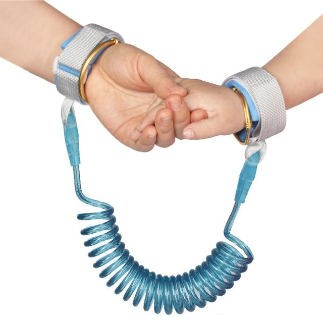 HOMEFISH Anti-Verlust-Armband für Kleinkinder und Kinder mit 2m Kontraktionsfederseil in Blau - Bild 1