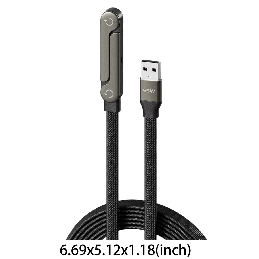 APWIKOGER Unsichtbares Ladekabel mit faltbarem Telefonhalter und USB-A Anschluss, 240W Schnellladekabel in Schwarz - Bild 4