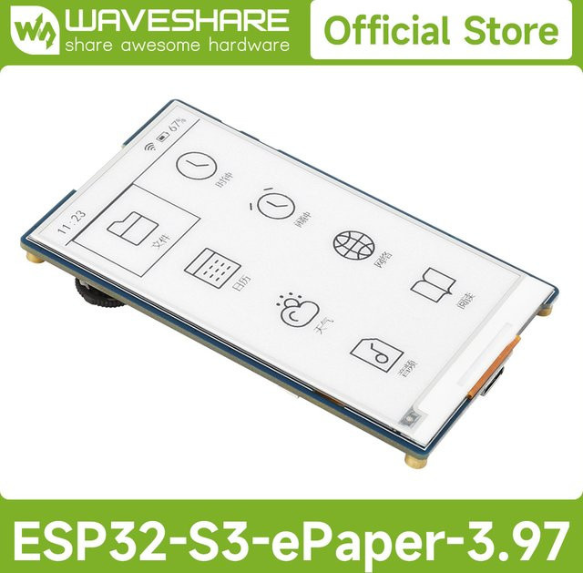 Waveshare ESP32-S3 3,97-Zoll-E-Paper-Entwicklungsboard mit 800 x 480 Pixeln, WLAN und BLE, 5 integrierte Mikrofone, Weiß - Bild 1