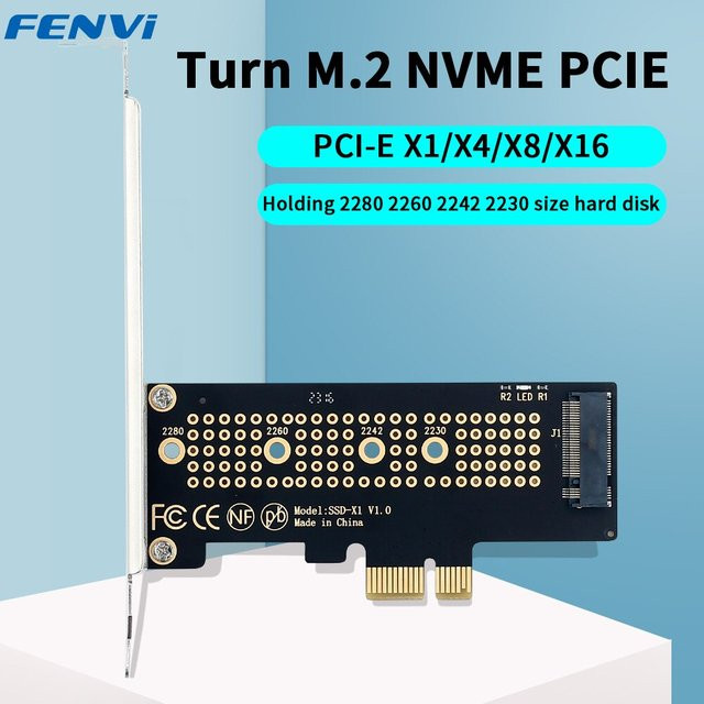 FENVI M.2 NVMe zu PCIe 4.0 Adapter mit Aluminium SSD Kühlkörper in Schwarz für PC - Bild 1