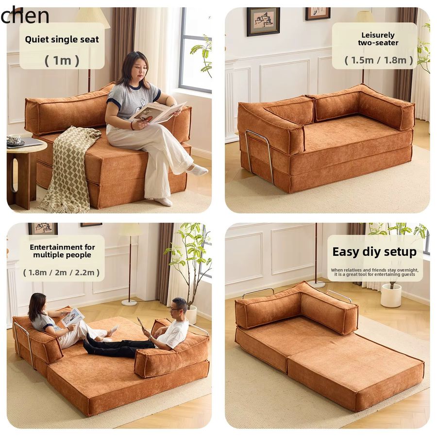 HT Stoffsofa für das Wohnzimmer mit abnehmbarem und waschbarem Bezug als vielseitiges Klappsofa - Bild 3