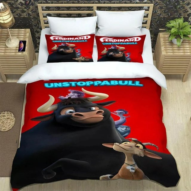 Binchi Outdoor Product Bettwäscheset Ferdinand Cartoon 3D-Druck, Farbe: Rot, B/H: 135 x 200 cm - Bild 1