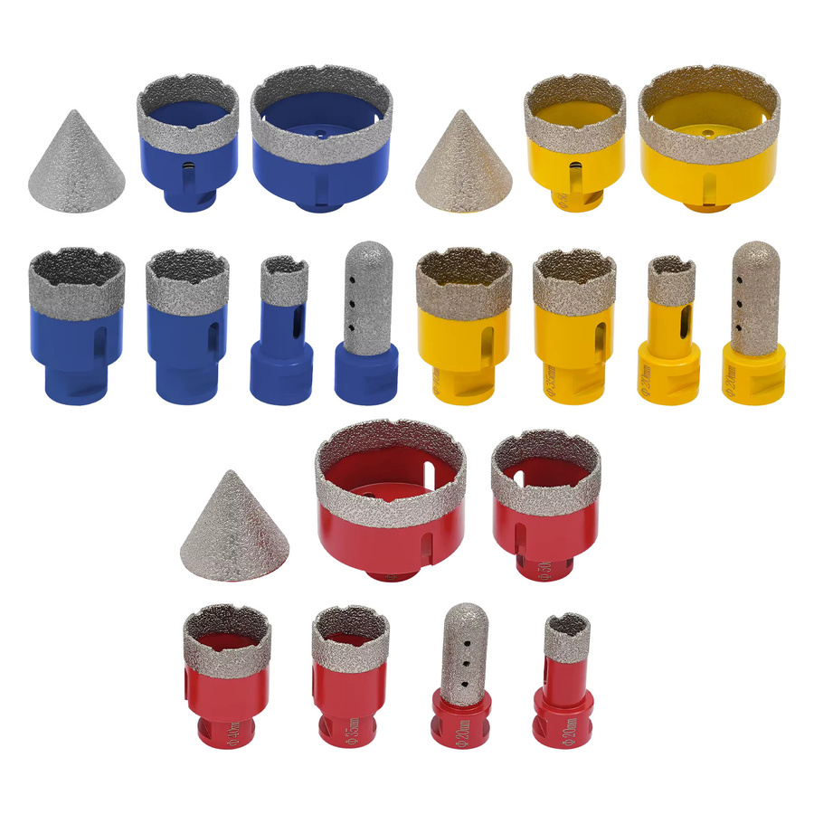 7-teiliges Diamantbohrer-Set von Bymaocar mit M14-Gewinde und Werkzeugkoffer für Fliesen, Marmor und Ziegel in Gelb und Multicolour - Bild 5