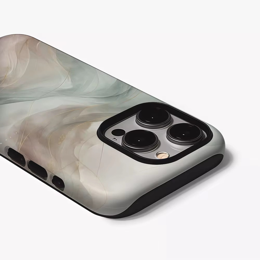 Potdemiel Soft Cloud Swirls iPhone Handyhülle mit stoßfester doppellagiger Rückseite in Multicolour - Bild 3