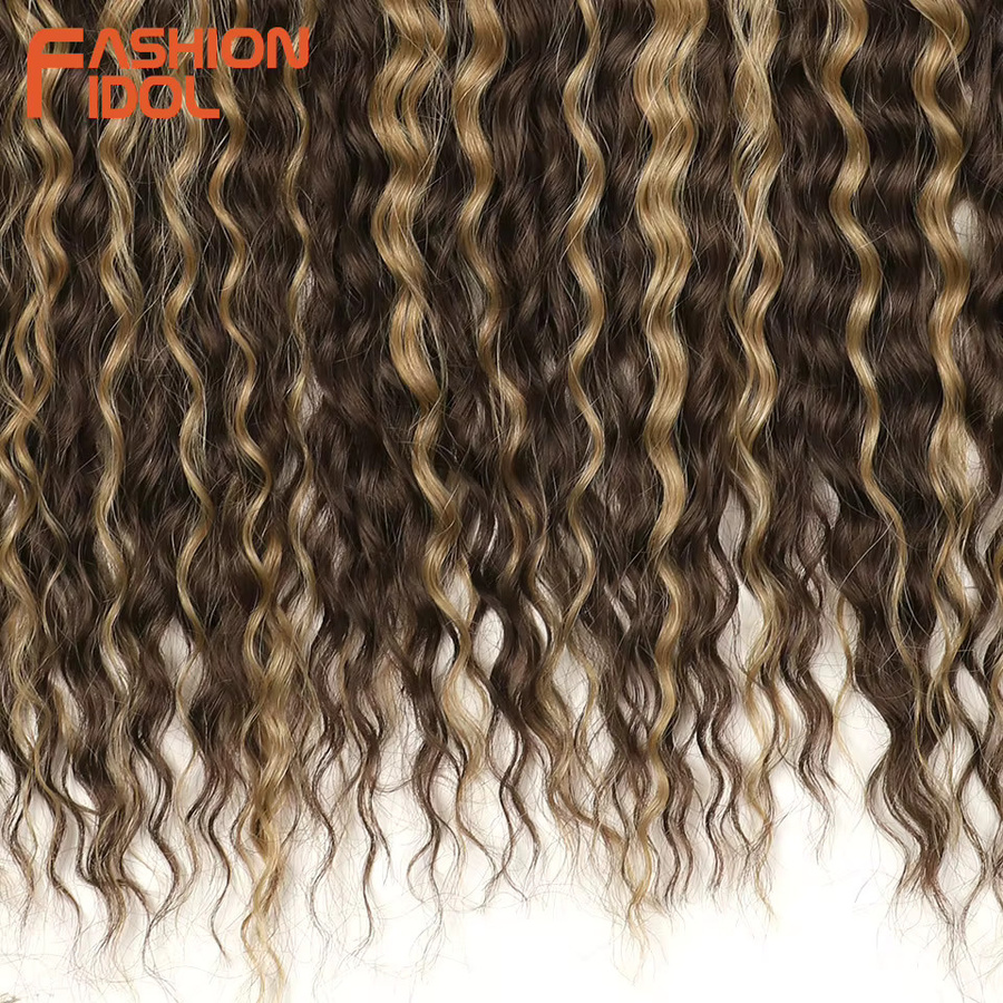 MODE IDOL Haarverlängerung Synthetik, Ariel Curl, Ombre Braun, 3 Stück - Bild 5