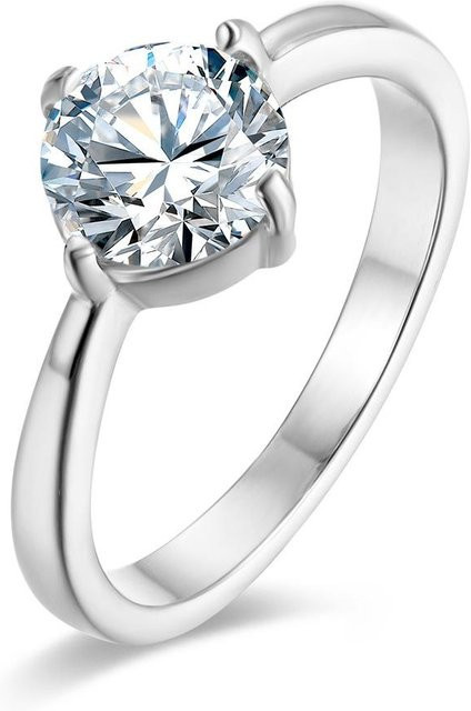 YIRAN Jewelry Verlobungsring Edelstahl, Diamant, Weiß, Damen - Bild 1