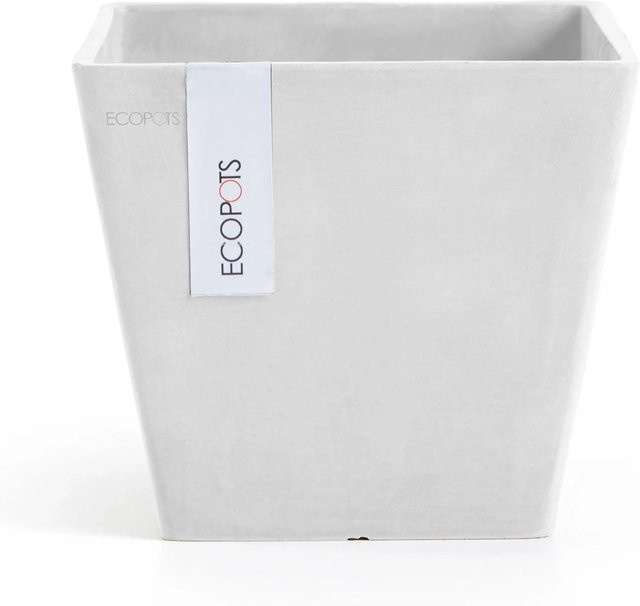 Ecopots Pflanztopf Rotterdam Weiß quadratisch B: 20 cm, H: 17,5 cm - Bild 1