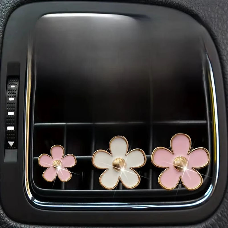 Set mit 8 Stück Auto Luftauslass Parfüm Clips im floralen Daisy Design, mehrfarbig, zur Aromatherapie im Auto - Bild 7