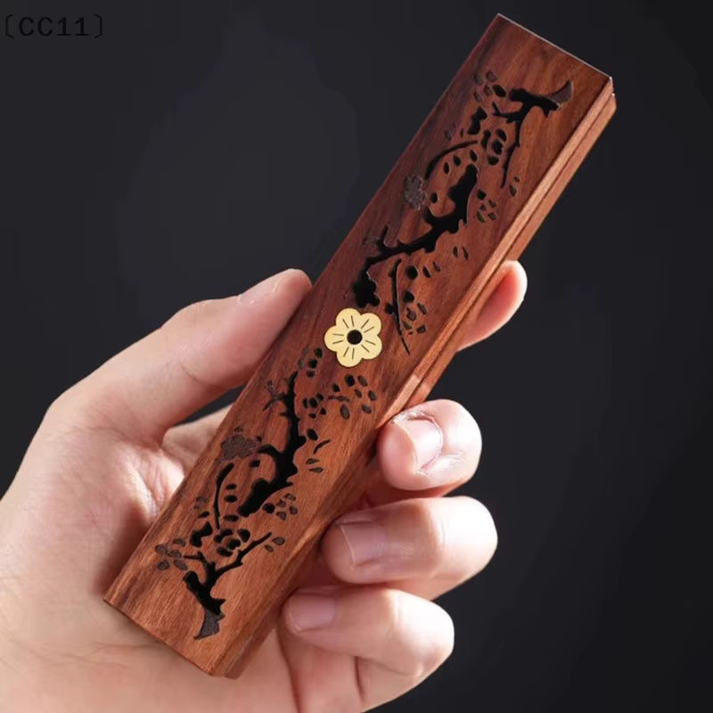 itariaCC11 soiZ Elegante Aufbewahrungsbox aus Holz mit Magnetverschluss und floralem Design in Braun - Bild 2