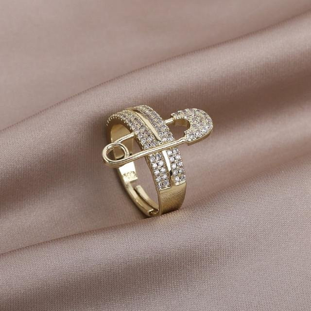Wucifang Jewelry Ring, 14K Echtvergoldung, Zirkonia, Weiß, Damen - Bild 1