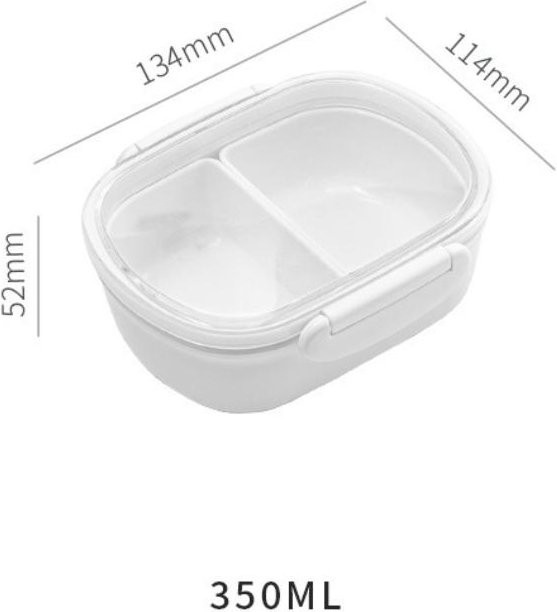 Auslaufsichere Bento-Box Lunchbox in Weiß, mikrowellengeeignet und tragbar - Bild 1