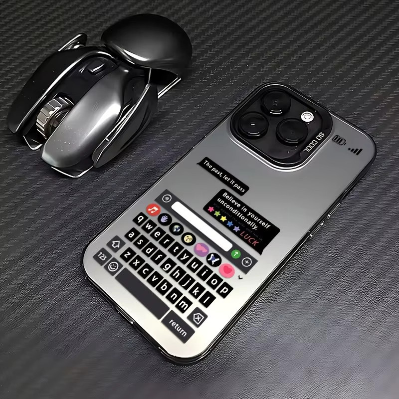 Galvanisierte TPU-Handyhülle mit kreativem Tastaturmuster für iPhone 11 bis iPhone 17 Pro Max in Schwarz - Bild 4