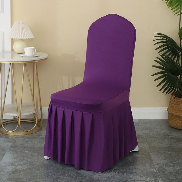 Elastischer Stuhlbezug für Esszimmerstühle von Lucky Black Cat in Violett - Bild 1
