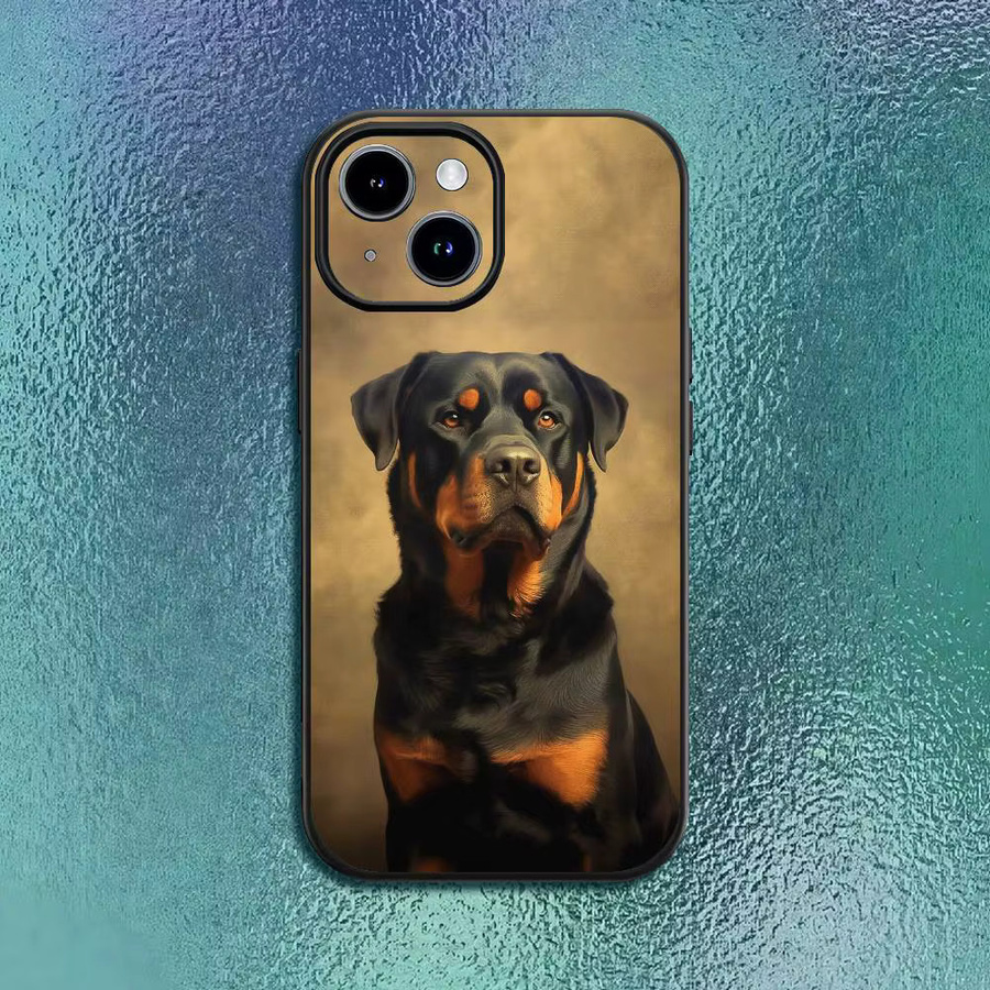 Rottweiler Hunde Handyhülle für Apple iPhone 12 13 14 15 16 Pro Max Plus in Schwarz Softshell - Bild 2