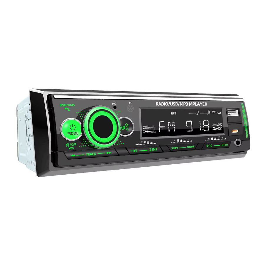 Grandnavi 1 DIN Autoradio mit Bluetooth, MP3-Player und USB Typ C, Multimedia-System mit Sprachassistent und AUX-Eingang, Schwarz - Bild 7