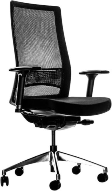 Jet-Line Ergonomischer Bürostuhl Monteray in Schwarz mit verstellbarer Rückenstütze, Armlehnen und Sitzflächenverstellung - Bild 1