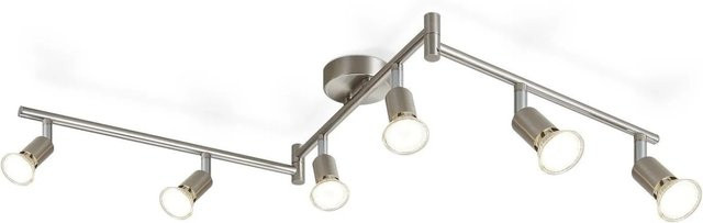 NETTLIFE Deckenstrahler L108 aus Metall in Silber und Chrom, verstellbar für Wohnzimmer, Schlafzimmer und Küche, GU10 LED-geeignet - Bild 1
