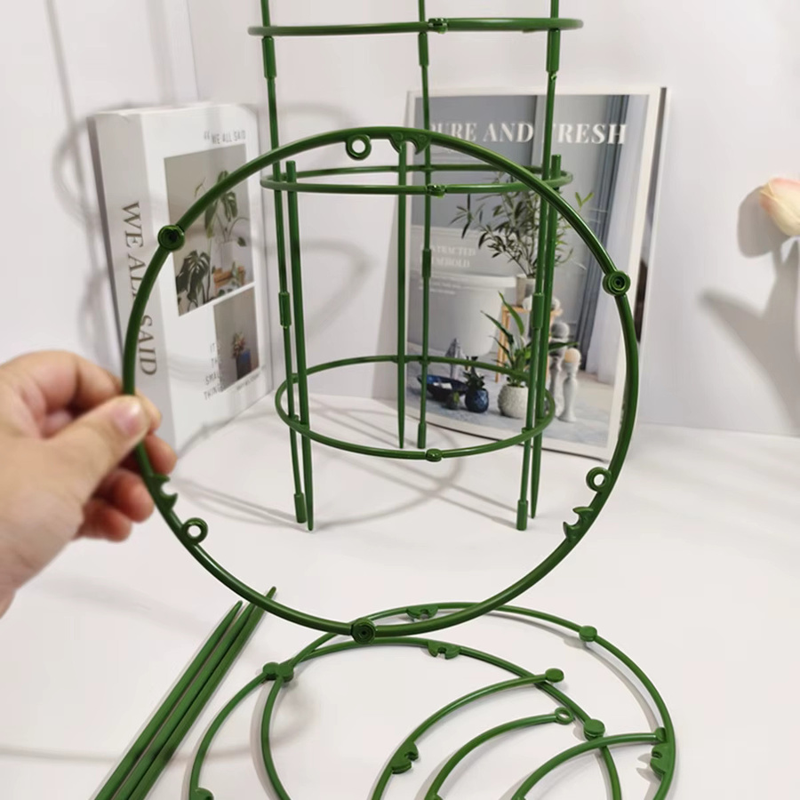 9-teiliges Set Pflanzenstützen aus Kunststoff in Grün mit 3 Schichten als Kletterhilfe und Rankgitter für Blumentöpfe - Bild 4