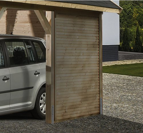 WEKA Seitenwand WekaLine für Carports aus Holz in Natur und Beige, Stärke: 28 mm - Bild 2