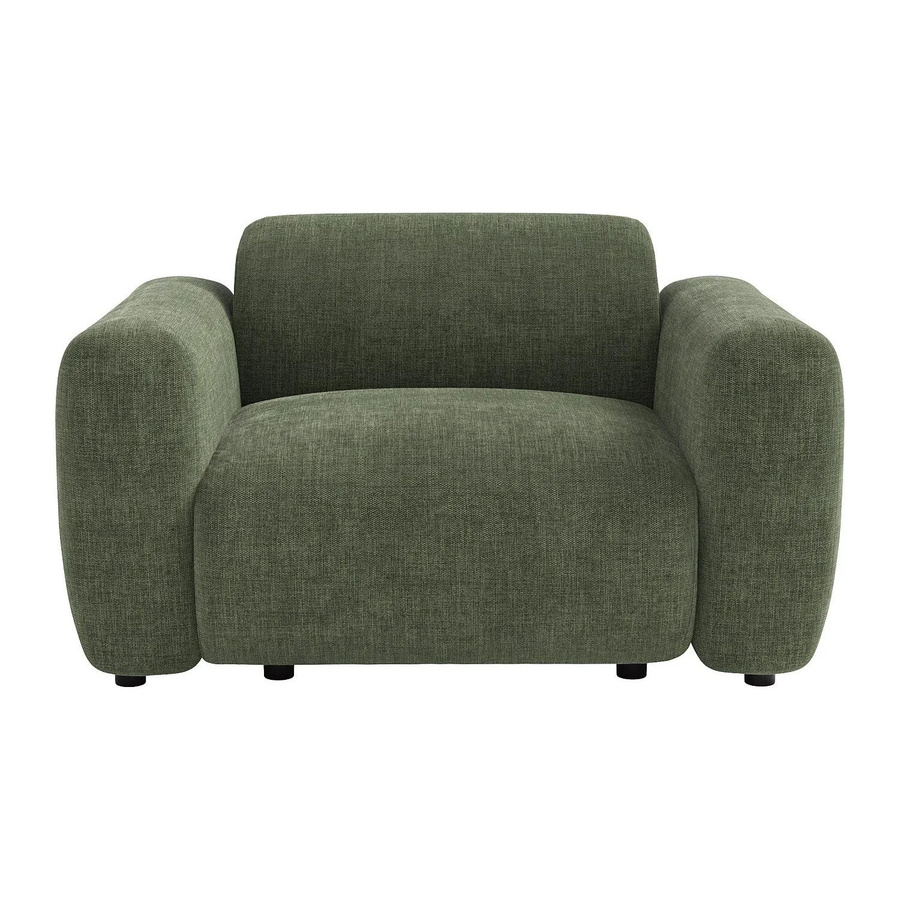 Vente-unique Sessel Pogni in Grün mit gerader Rückenlehne und Armlehnen - Bild 2