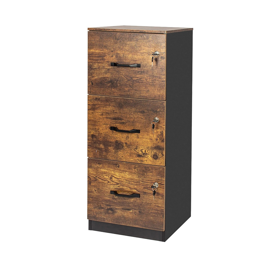 Relaxdays Hängeregisterschrank aus Holzwerkstoff in Schwarz und Braun, abschließbar und wandmontiert, B/T/H: 103 x 40 x 40 cm - Bild 2