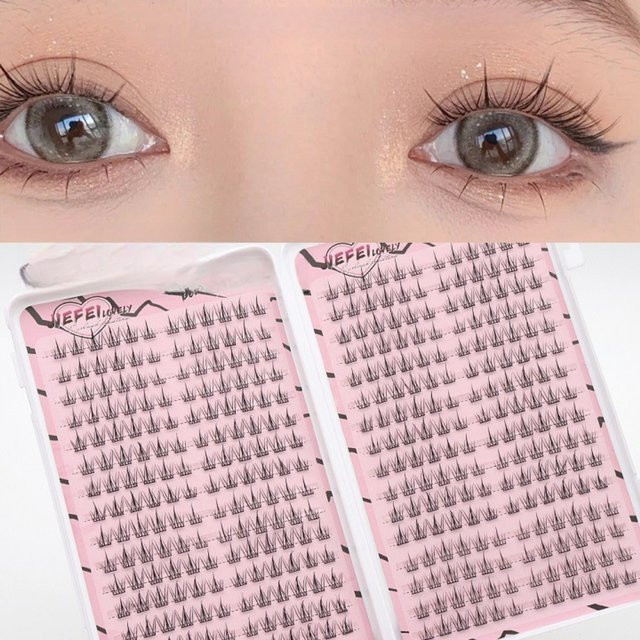 JIEFUXIN Wimpernverlängerungsset, C-förmige Cluster, 9–11 mm - Bild 1
