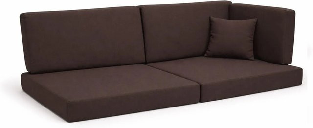 Setgarden Comfort Palettenkissen 6er Set für Outdoor in Braun, Sitzkissen B: 120 cm, T: 50 cm, H: 10 cm und Rückenkissen B: 120 cm, T: 40 cm, H: 10 cm - Bild 1
