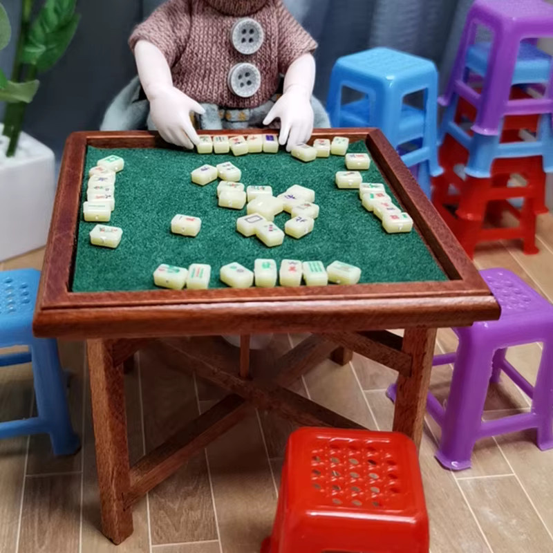 XYTLEZONE Mini chinesisches Mahjong, Puppenhaus Zubehör, Bunt / Mehrfarbig - Bild 3