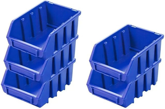 PROREGAL SuperSparSet 5x Sichtlagerboxen aus Polypropylen in Blau, H x B x T: 16,1 x 11,6 x 7,5 cm - Bild 1