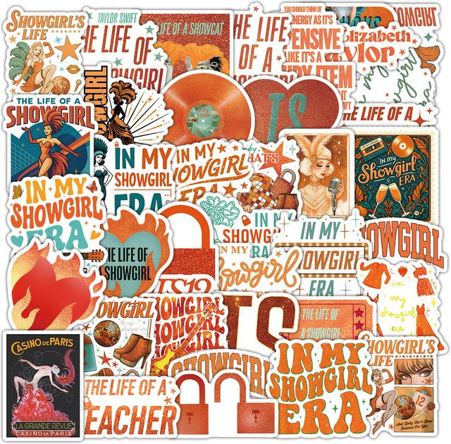 50 oder 100 Stück Popmusik Aufkleber mit Buchstaben und Musikmotiven in Multicolor für DIY-Gestaltungen an Instrumenten und Schreibwaren - Bild 1