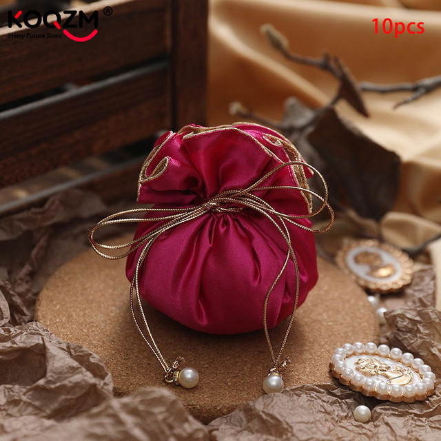 10 Stück Luxus Geschenkbeutel KOQZM in Pink für Weihnachten, Geburtstag, Party und Hochzeit zur Verpackung von Süßigkeiten, Schokolade oder Schmuck - Bild 1