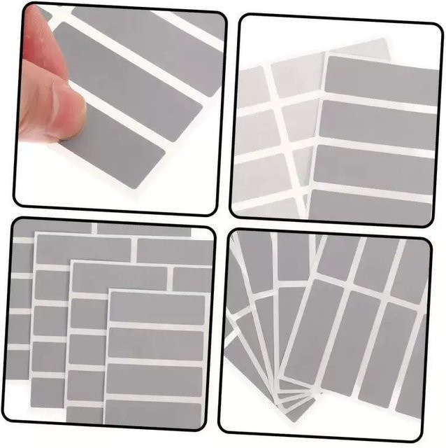 Haile Rubbelaufkleber rechteckig in Silber, 100 Stück (10 Blatt), B: 4,8 cm, H: 1,5 cm - Bild 1