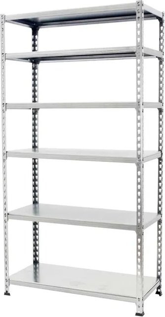 PROREGAL Schwerlastregal Giant Metal Shark, Farbe: Silber, H x B x T: 250 x 120 x 50 cm, Fachlast 200 kg, pulverbeschichtet aus Metall - Bild 1