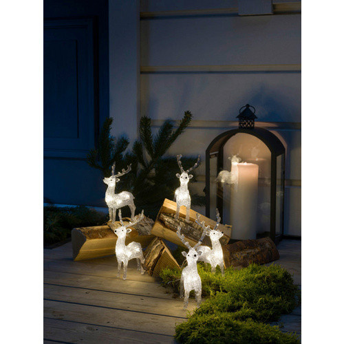 Konstsmide LED-Rentier Acryl-Figur transparent mit warmweißen LEDs B/H/T: 7 x 19 x 13 cm - Bild 3