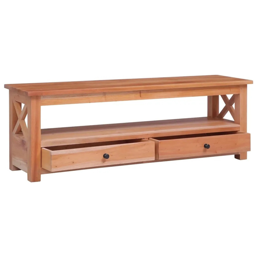vidaXL TV-Schrank aus Massivholz in Braun im rustikalen Design B: 115 cm, T: 30 cm, H: 40 cm - Bild 2