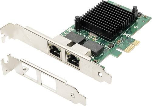 Digitus DN-10132 PCIe Netzwerkkarte mit 2 Ports Gigabit Ethernet LAN-Adapter in Schwarz - Bild 1