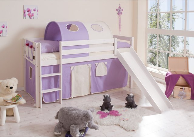 TiCAA Rutschbett Manuel aus Kiefer Holz in Weiß Classic für Kinder - Bild 1