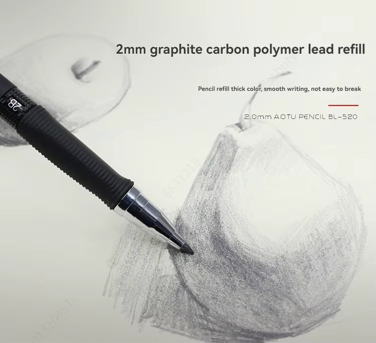 2,0 mm Druckbleistift-Set mit 2B-Minen in Schwarz und Farben für Schule, Kunst und Zeichnen - Bild 3