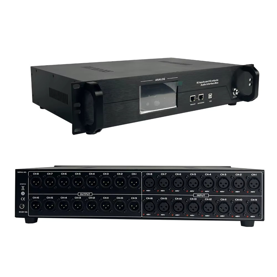 Paulkitson DL16 PRO Digital Audio Interface Stage Box mit Dante Protokoll, 16 In 8 Out und DSP Prozessor, Schwarz - Bild 4